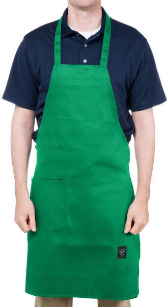 Chef Revival - 28" x 34" Full Length Poly-Cotton Utility Bib Apron with Pocket - 601BAC