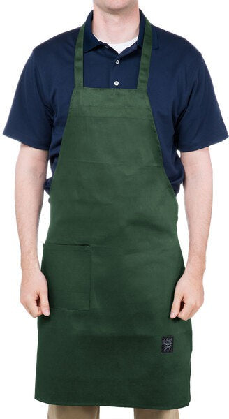 Chef Revival - 28" x 34" Full Length Poly-Cotton Utility Bib Apron with Pocket - 601BAC