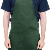 Chef Revival - 28" x 34" Full Length Poly-Cotton Utility Bib Apron with Pocket - 601BAC