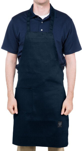 Chef Revival - 28" x 34" Full Length Poly-Cotton Utility Bib Apron with Pocket - 601BAC