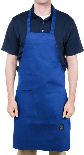 Chef Revival - 28" x 34" Full Length Poly-Cotton Utility Bib Apron with Pocket - 601BAC