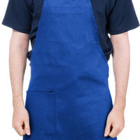 Chef Revival - 28" x 34" Full Length Poly-Cotton Utility Bib Apron with Pocket - 601BAC