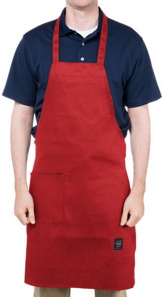 Chef Revival - 28" x 34" Full Length Poly-Cotton Utility Bib Apron with Pocket - 601BAC