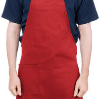 Chef Revival - 28" x 34" Full Length Poly-Cotton Utility Bib Apron with Pocket - 601BAC