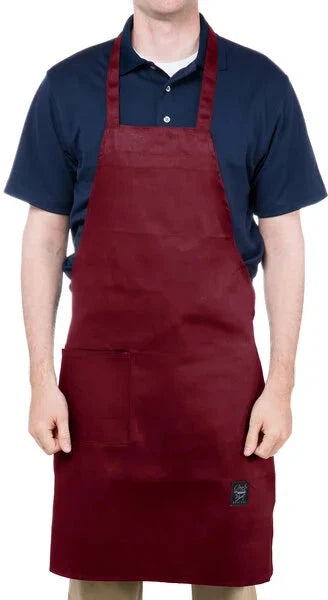 Chef Revival - 28" x 34" Full Length Poly-Cotton Utility Bib Apron with Pocket - 601BAC
