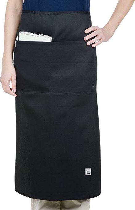 Chef Revival - 28" x 34" Poly-Cotton Black Bistro Apron with Two Center Pockets - 607BA2-BK - DISCONTINUED