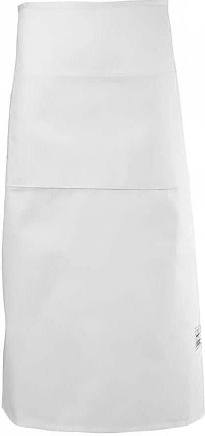 Chef Revival - 28" x 34" Poly-Cotton White Bistro Apron with Center Pocket - 607BA2-WH
