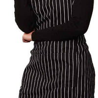 Chef Revival - 29" x 38" Poly-Cotton White & Black PinStripe Bib Apron - 619BA-WS