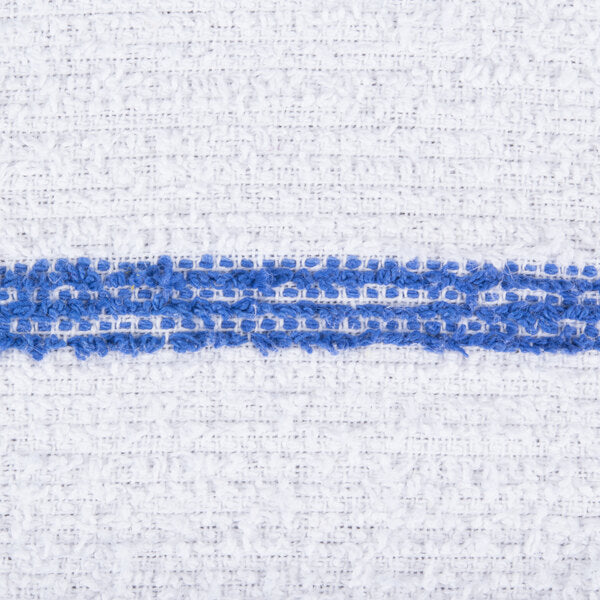 Chef Revival - 32 Oz Cotton White Bar Towel with Blue Stripe, Pack of 12 - 700BRT-BLS