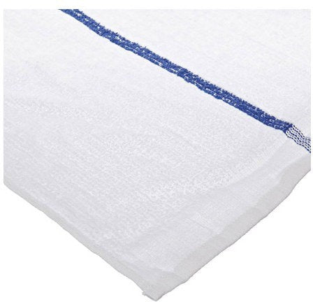 Chef Revival - 32 Oz Cotton White Bar Towel with Blue Stripe, Pack of 12 - 700BRT-BLS