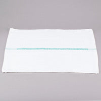 Chef Revival - 32 Oz Cotton White Bar Towel with Green Stripe, Pack of 12- 700BRT-GRS