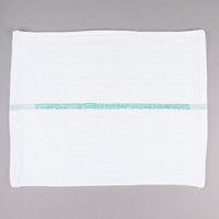 Chef Revival - 32 Oz Cotton White Bar Towel with Green Stripe, Pack of 12- 700BRT-GRS