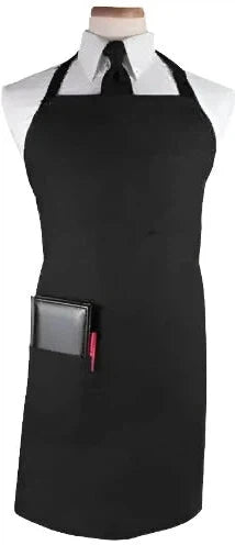 Chef Revival - 32" x 32.5" Poly-Cotton Black Pro Bib Apron - 2PBIABK