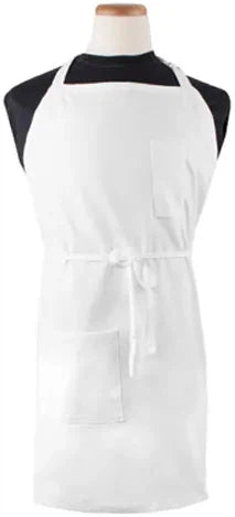 Chef Revival - 32" x 32.5" Poly-Cotton White Pro Bib Apron - 2PBIAWH