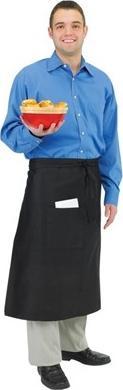 Chef Revival - 33" x 30" Poly-Cotton Black Bistro Apron with One Side Pocket - 607BA-BK - DISCONTINUED