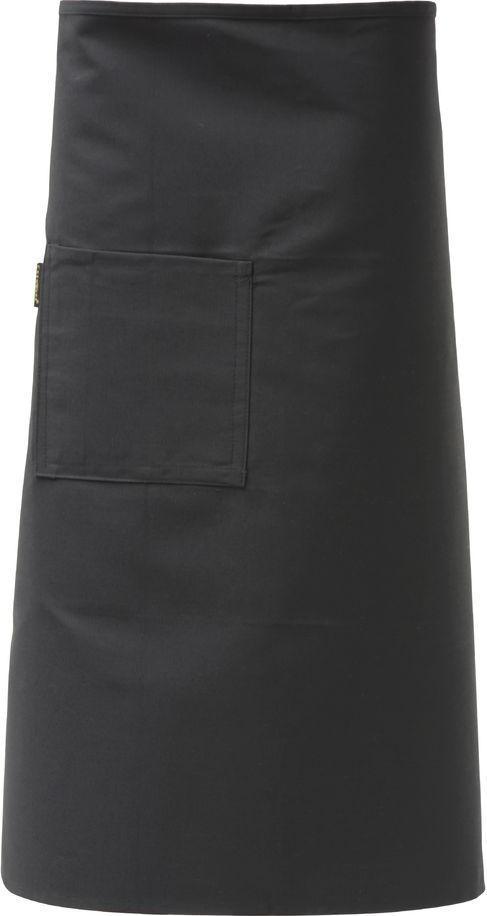 Chef Revival - 33" x 30" Poly-Cotton Black Bistro Apron with One Side Pocket - 607BA-BK - DISCONTINUED
