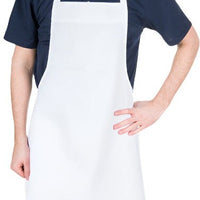Chef Revival - 34" x 34" 55/45 Poly-Cotton White Bib Apron - 600BAW-NP