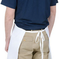 Chef Revival - 34" x 34" 55/45 Poly-Cotton White Bib Apron with Pencil Pocket - 600BAW