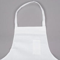 Chef Revival - 34" x 34" 55/45 Poly-Cotton White Bib Apron with Pencil Pocket - 600BAW