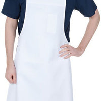 Chef Revival - 34" x 34" 55/45 Poly-Cotton White Bib Apron with Pencil Pocket - 600BAW