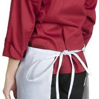 Chef Revival - 34" x 34" 65/35 Poly-Cotton White Bib Apron with Pencil Pocket - 600BAW-D