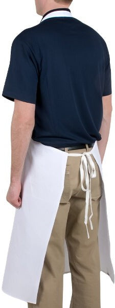 Chef Revival - 36" x 40" Poly-Cotton White Bib Apron with Pencil Pocket - 610BAC