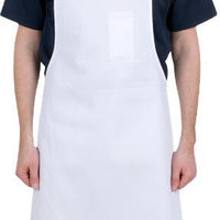 Chef Revival - 36" x 40" Poly-Cotton White Bib Apron with Pencil Pocket - 610BAC