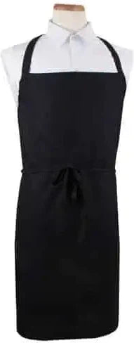 Chef Revival - 36"x 34" Poly-Cotton Black Bib Apron - WBABK