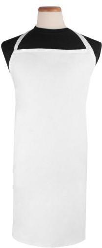 Chef Revival - 36"x 34" Poly-Cotton White Bib Apron - WBAWH