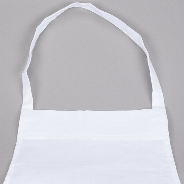 Chef Revival - 38" x 30" Extra Wide 55/45 Poly-Cotton White Bib Apron with Pencil Pocket - 600BAW-XL