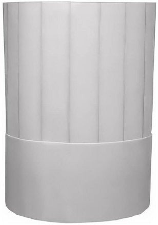 Chef Revival - 8.5" Non-Woven Fiber White Disposable Chef's Hat with Pinstripe, 50/Pk - H049