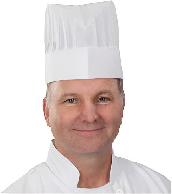 Chef Revival - 9" Non-Woven Fiber White Disposable Corporate Chef's Hat with Adjustable, 25/Pk - H056