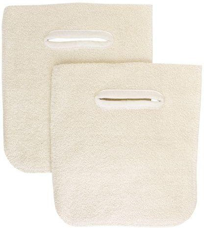 Chef Revival - Chef's Line® 10" x 11" Terry Cotton Beige Wrist Opening Pan Grabber, Pair - CLPG3