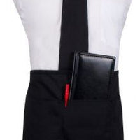 Chef Revival - Chef's Line® 26" x 18.5" Polyester Black 3 Pocket Waist Apron with Pan Pocket - CL3PWACELBK