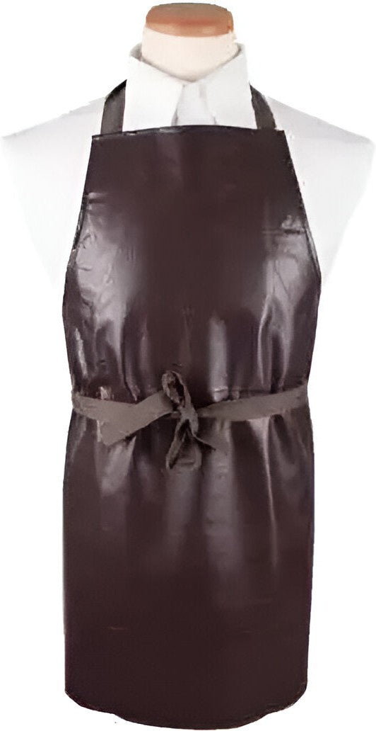 Chef Revival - Chef's Line® 26" x 28" Vinyl Regular Brown Bib Cleaning Apron - CLVA