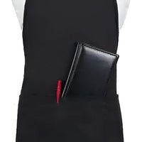 Chef Revival - Chef's Line® 26" x 31" Poly-Cotton Black Bib Apron with 3 Pocket & Pan Pocket - CL3PBIAELBK