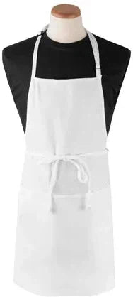 Chef Revival - Chef's Line 26" x 31" Poly-Cotton White Bib Apron with 3 Pocket & Pan Pocket - CL3PBIAELWH