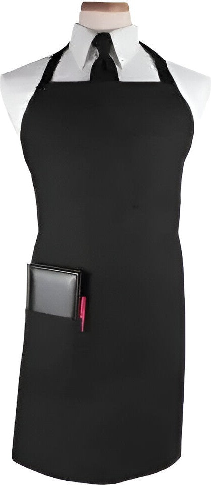 Chef Revival - Chef's Line® 32" x 32.5" Poly-Cotton Black Pro Bib Apron - CL2PBIABK