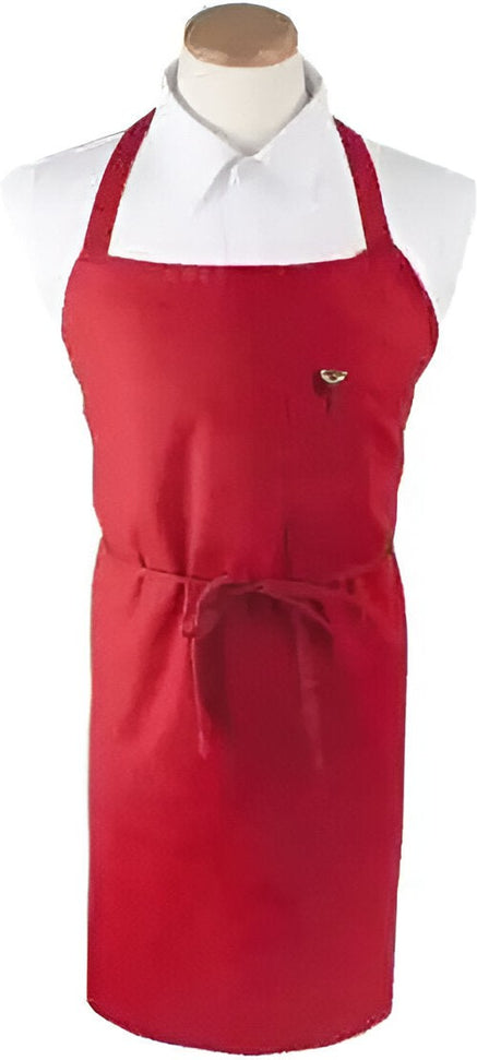 Chef Revival - Chef's Line® 32"x 32.5" Poly-Cotton Red Bib Apron With Pen Pocket - CLBIARD