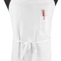 Chef Revival - Chef's Line 32"x 32.5" Poly-Cotton White Bib Apron With Pen Pocket - CLBIAWH