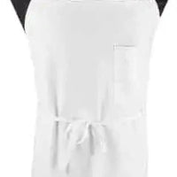 Chef Revival - Chef's Line 32"x 32.5" Poly-Cotton White Bib Apron With Pen Pocket - CLBIAWH