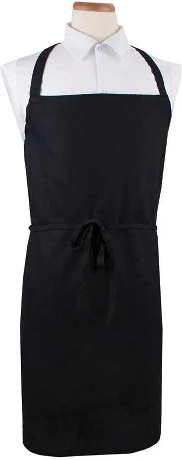 Chef Revival - Chef's Line® 36"x 34" Poly-Cotton Black Bib Apron - CLWBABK