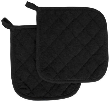 Chef Revival - Chef's Line® 8" x 8" Terry Black Pot Holder - CLTPH8BK