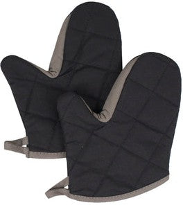 Chef Revival - Chef's Line® Pyrotex® PRO 10.5" Wrist Length Black Oven Mitt, Pair - CL2PX10BKBK