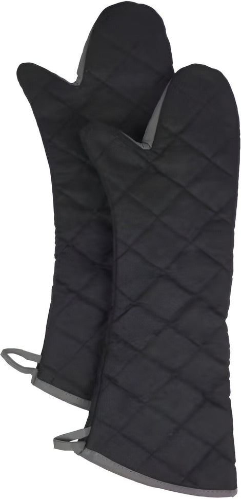 Chef Revival - Chef's Line® Pyrotex® PRO 24" Shoulder Length Black Oven Mitt, Pair - CL2PX24ELBKBK
