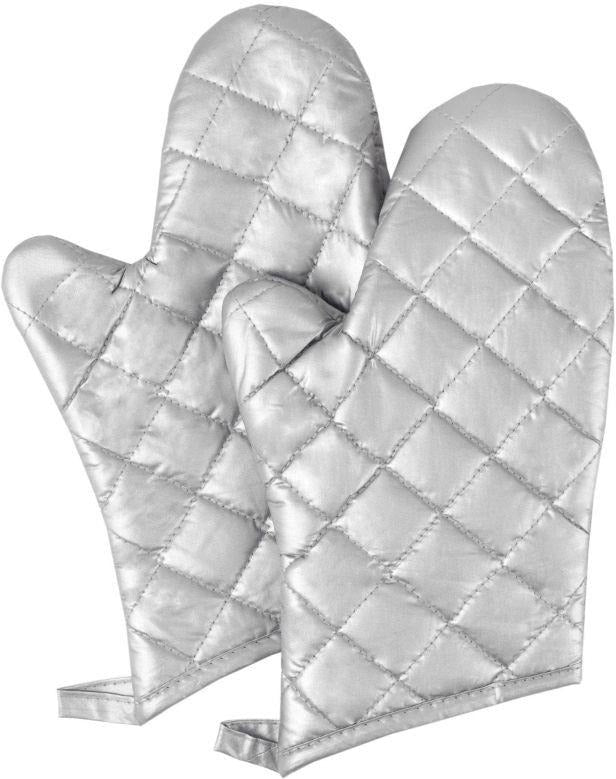 Chef Revival - Chef's Line® 13" Silicone Silver Forearm Length Non-Stick Oven Mitt, Pair - CLOMS23SL