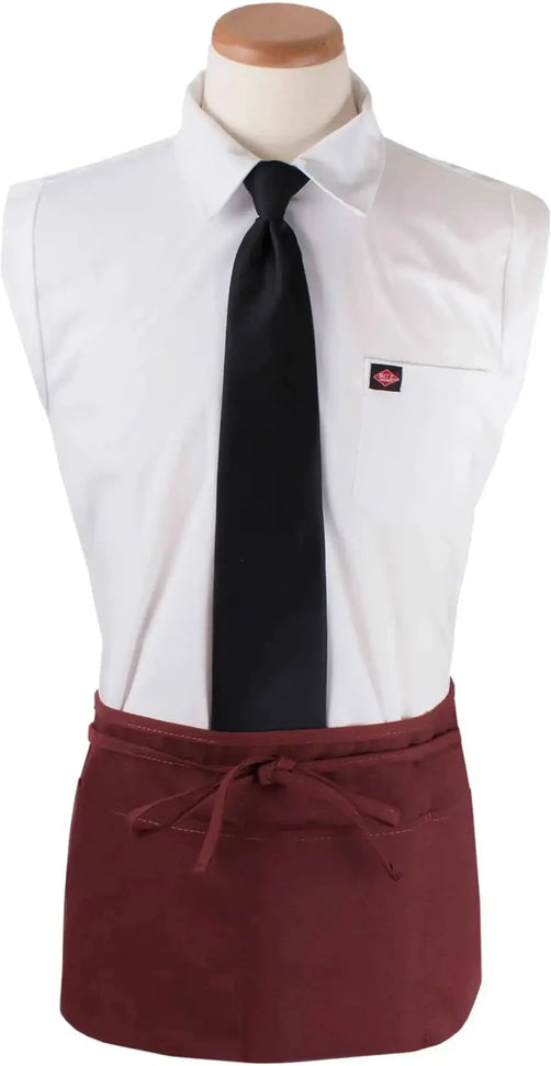 Chef Revival - Chef's Line® 25"x 11" Polyester Burgundy 3 Pocket Waist Apron with Pan Pocket - CL3PWACBG