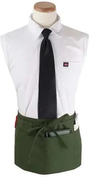 Chef Revival - Chef's Line® 25"x 11" Polyester Hunter Green 3 Pocket Waist Apron with Pan Pocket - CL3PWACHG