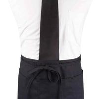 Chef Revival - Chef's Line® 26" x 18.5" Polyester Black 3 Pocket Waist Apron with Pan Pocket - CL3PWACELBK