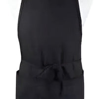 Chef Revival - Chef's Line® 26" x 31" Poly-Cotton Black Bib Apron with 3 Pocket & Pan Pocket - CL3PBIAELBK